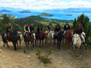 Horse riding group Bariloche view