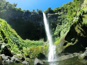 Repelling down waterfalls in Pucon Chile