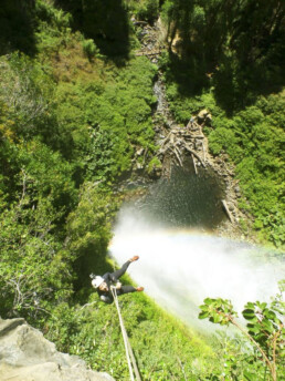 waterfalls pucon repelling rainbow
