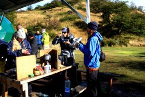 breakfast at camping torres del paine