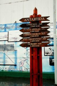 antartica sign kilometers ushuaia