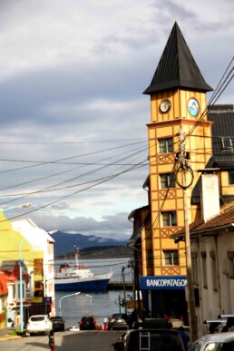 Clock tower in Ushuaia Argentina