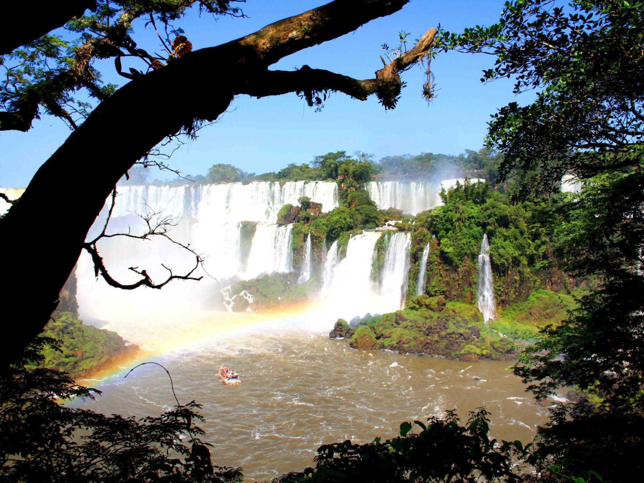 waterfalls rainbows iguazu falls