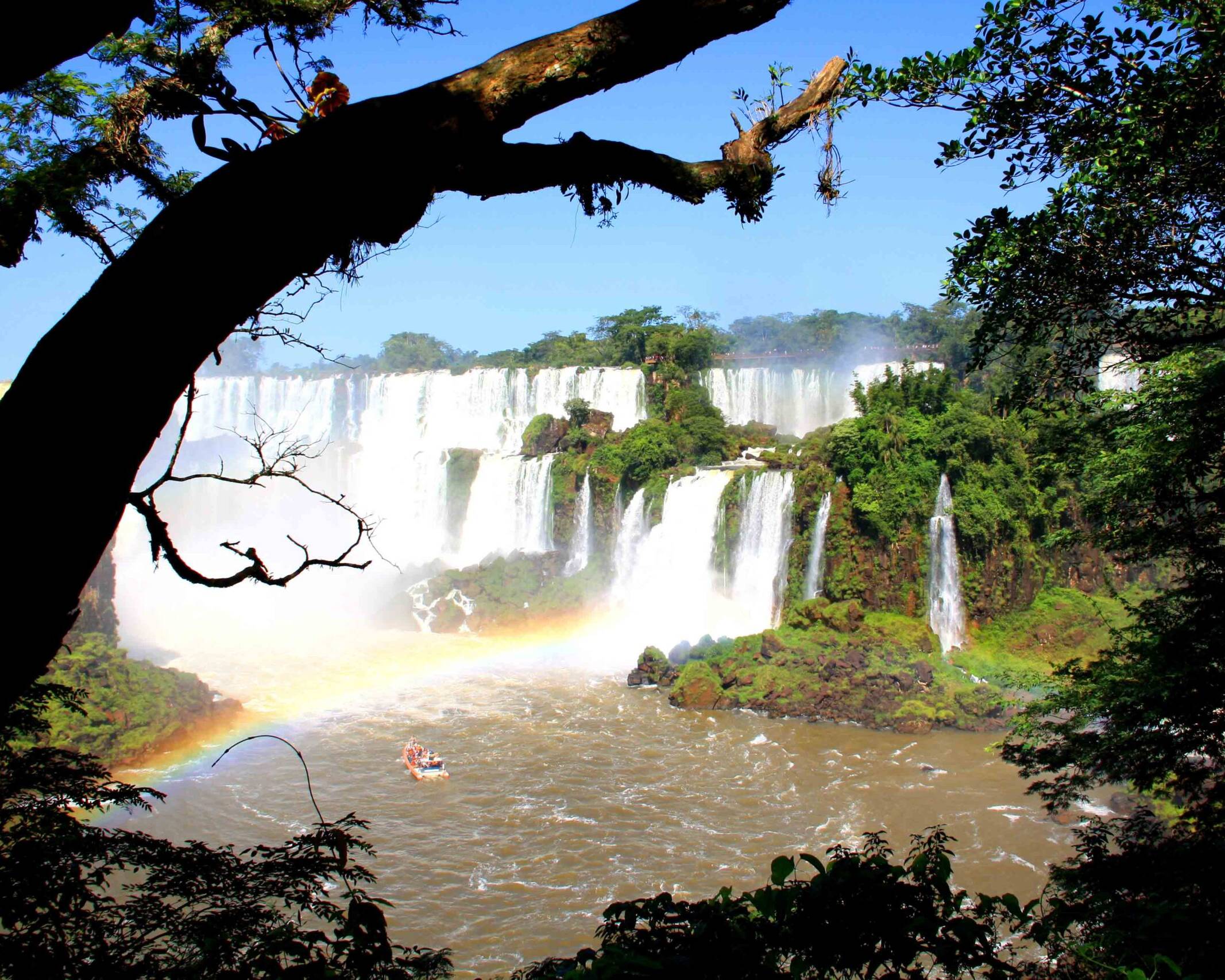 waterfalls rainbows iguazu falls