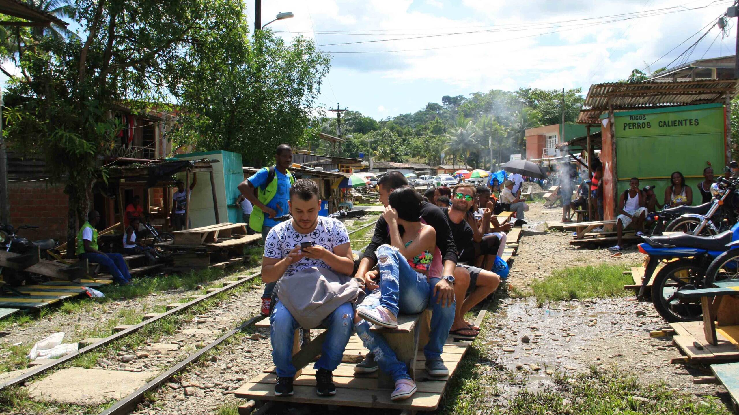 jungle town moto train in Colombia