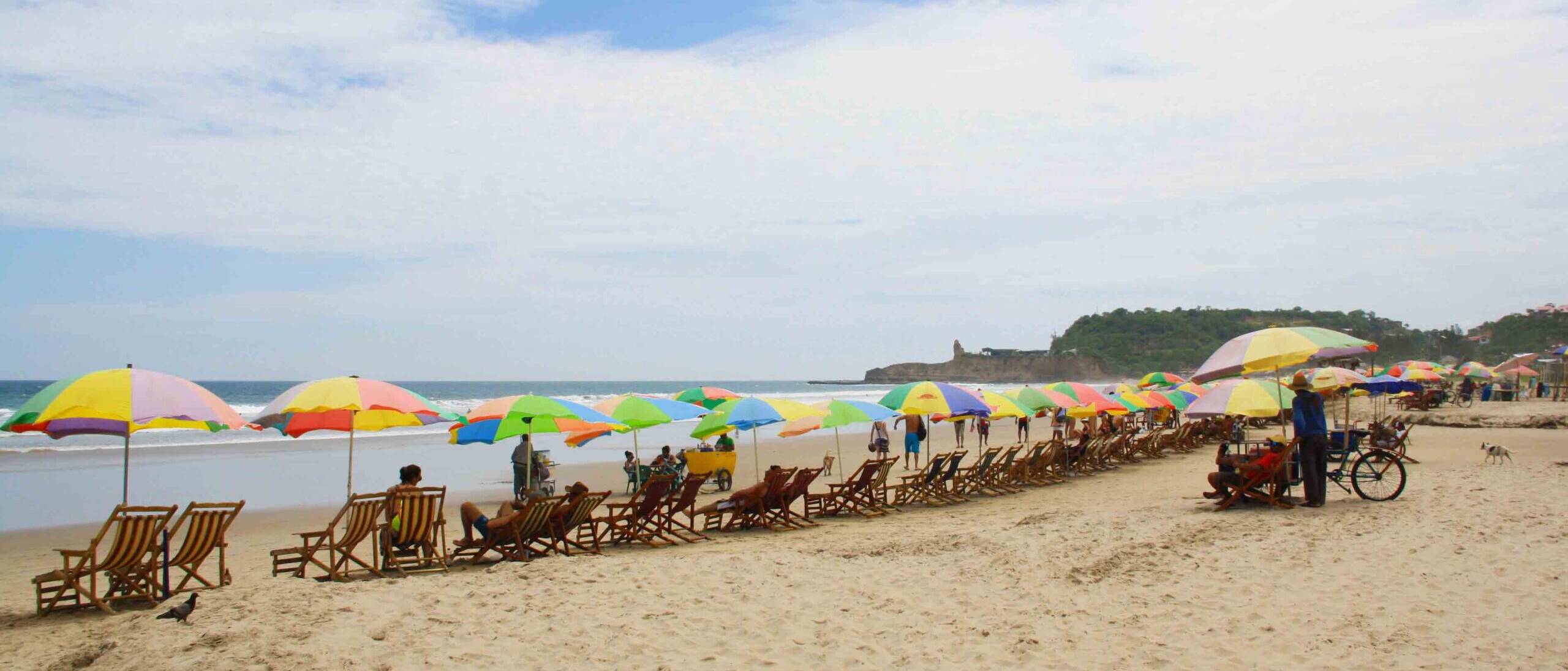 Montanita beach umbrellas