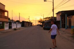 Puerto lopez streets sunset