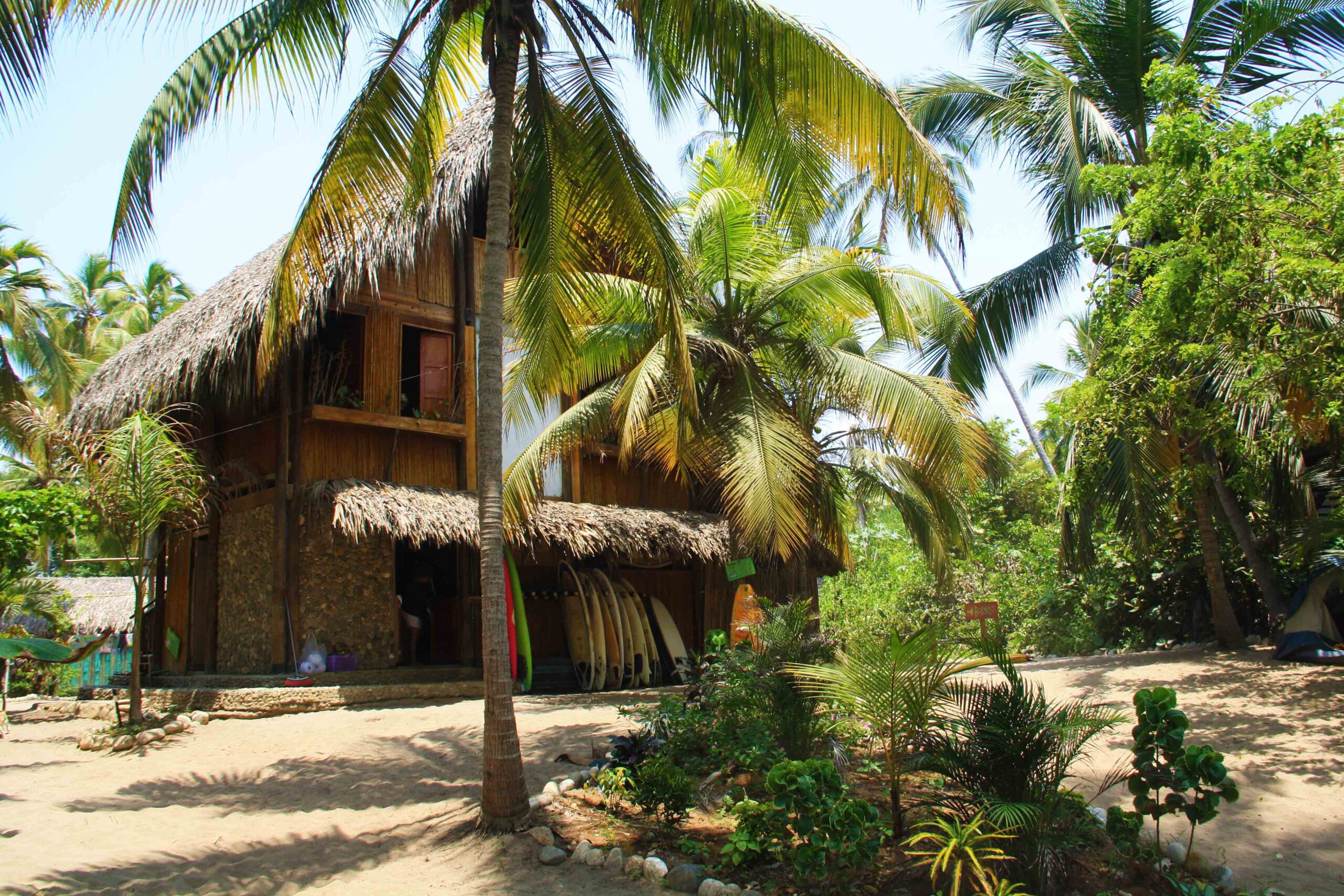 Accommodation at Costeño Beach surf camp Colombia