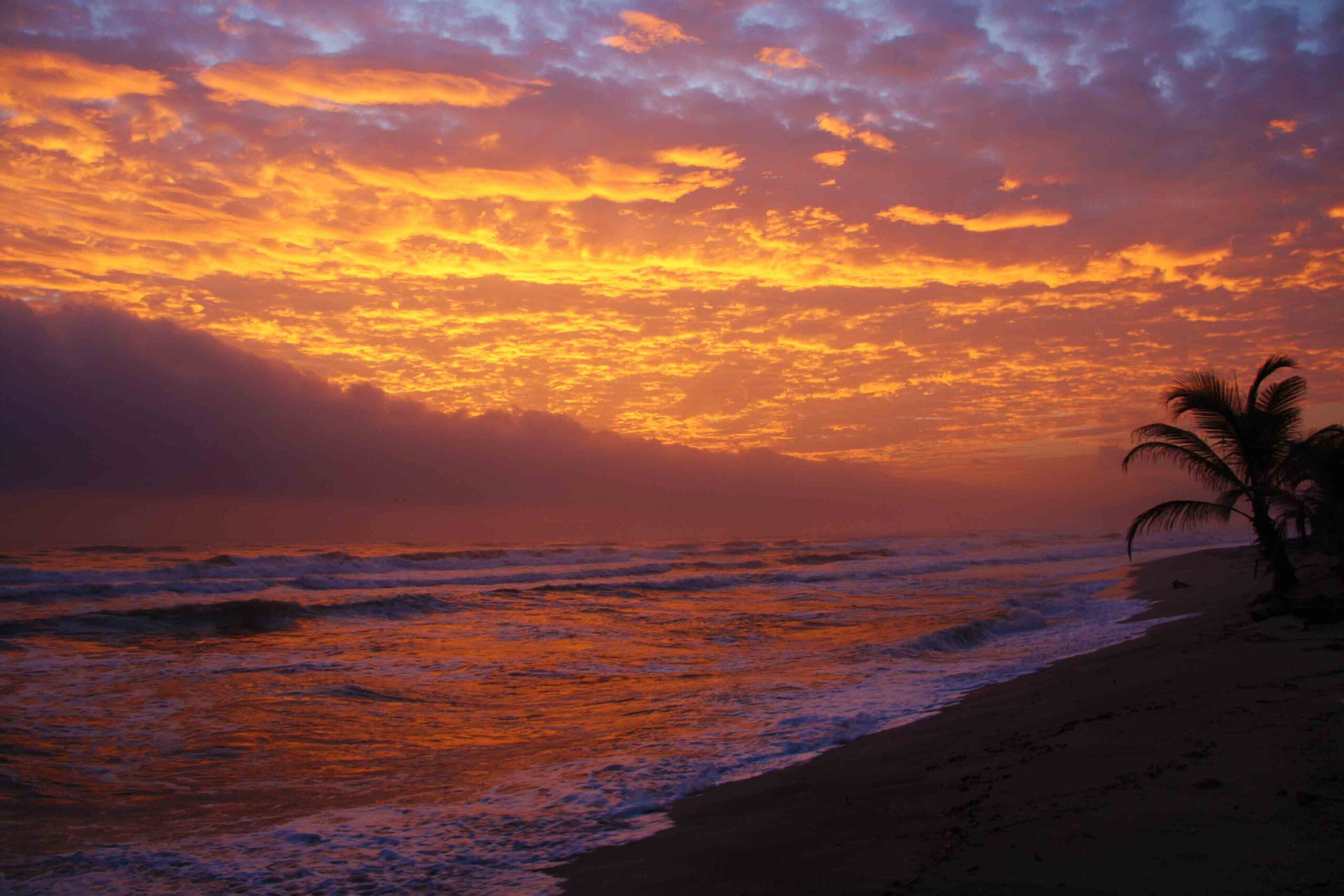 sunrise sky at costeno beach