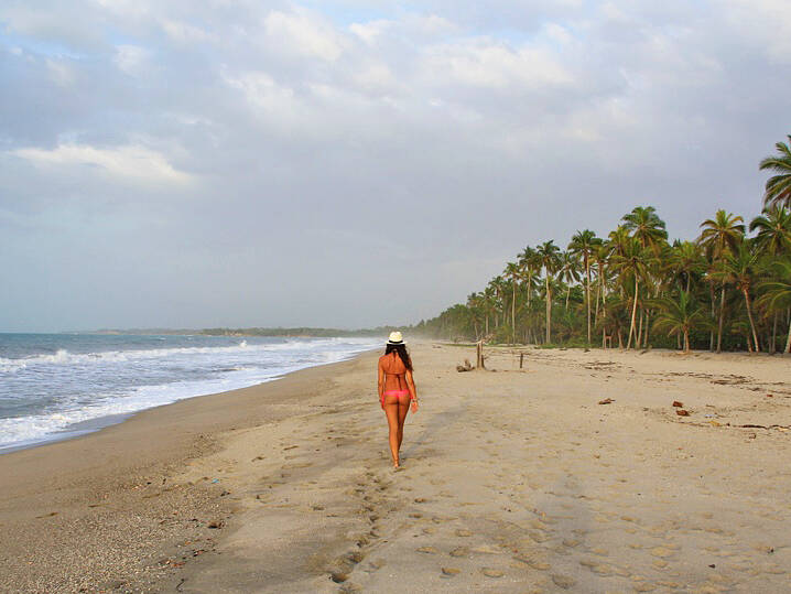 sunset beach walks on Palomino beach