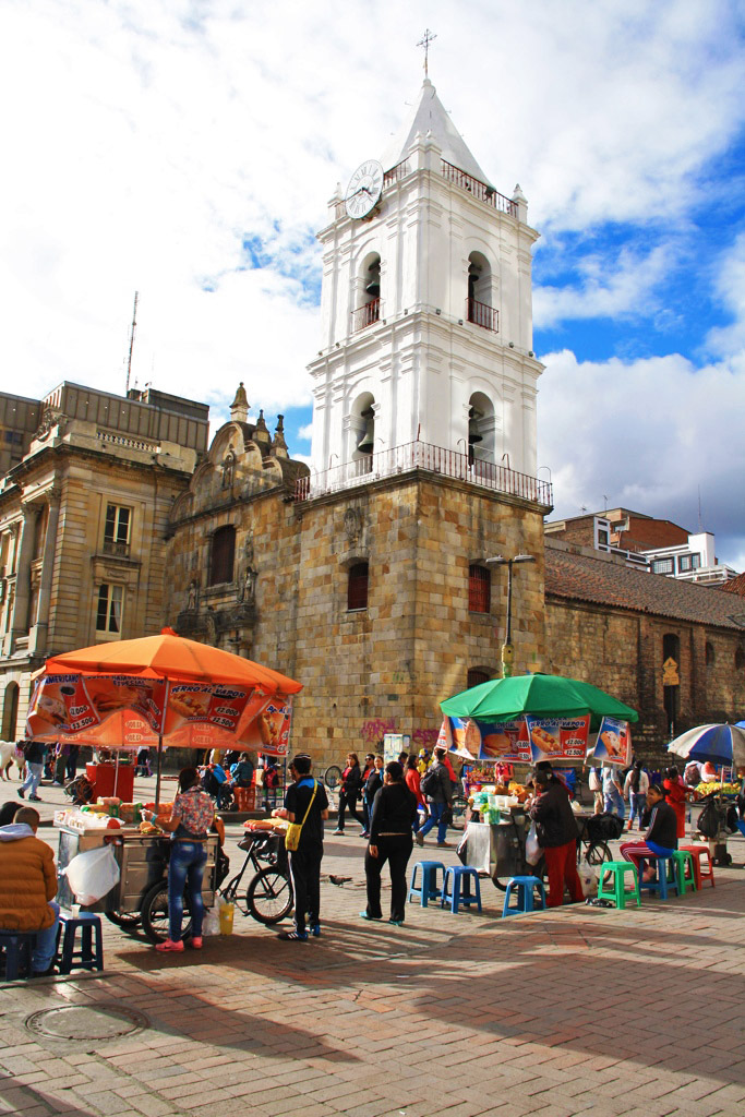 downtown bogota shops and church