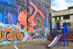playground with street art in la Candelaria