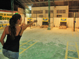 Playing Tejo game in San Gil Colombia