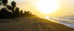 sunset on the beach of palomino Colombia