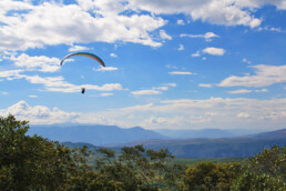 Paragliding view over the Chicamocha canyon in San Gil Colombia