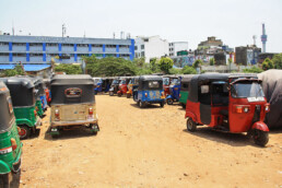 Tuk Tuk parking lot in Colombo Sri Lanka