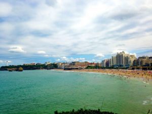 Beach view of Biarritz France