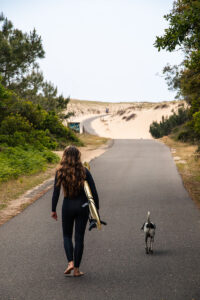 Surfer girl in Seignosse