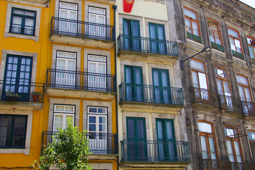 Houses in Ribeira neighbourhood in Porto Portugal