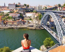 view porto city douro river portugal