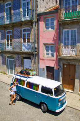 volkswagen van porto streets city tiles portugal