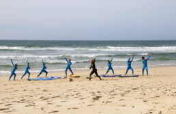 warming up surfing beach praia da tocha ticket2surf portugal