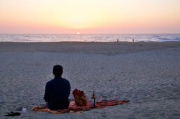 sunset beach costa nova picnic portugal sundowners