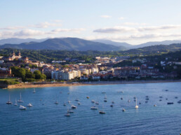 view over san sebastian beach basque country spain