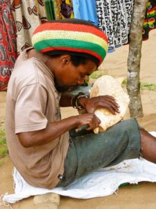 Wood carver in Ponta do Ouro Mozambique