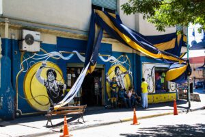 La Boca football club street art in Buenos Aires Argentina