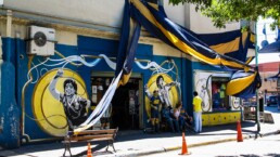 La Boca football club street art in Buenos Aires Argentina