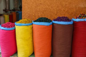 Colourful shops in de medina of Marrakech