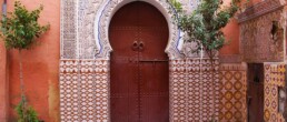 doors red city marrakech medina morocco