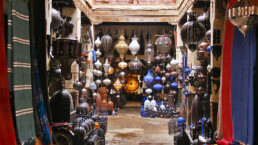 Shops in the Marrakech souk