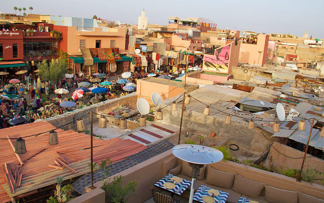 view rooftop terrace restaurant nomad marrakech morocco