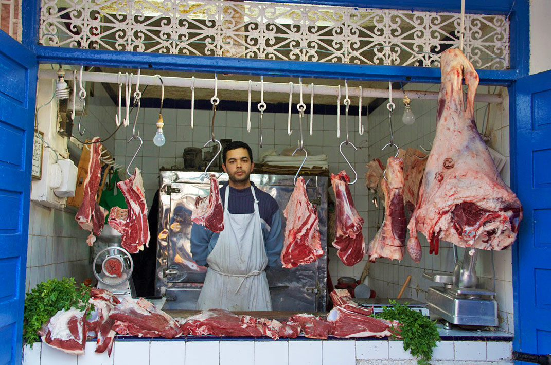 food market butcher essaouira morocco