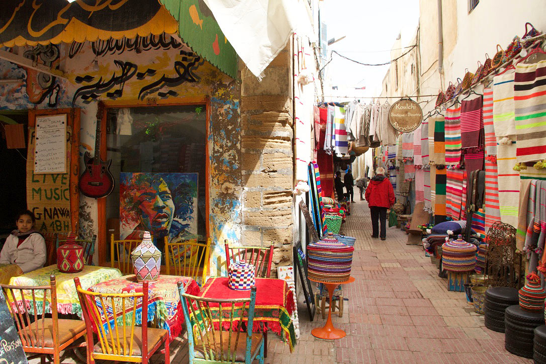 medina souk streets essaouira morocco