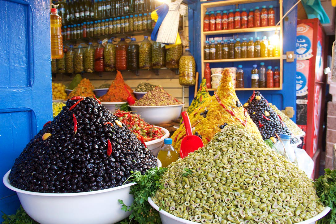 olives food market essaouira medina morocco