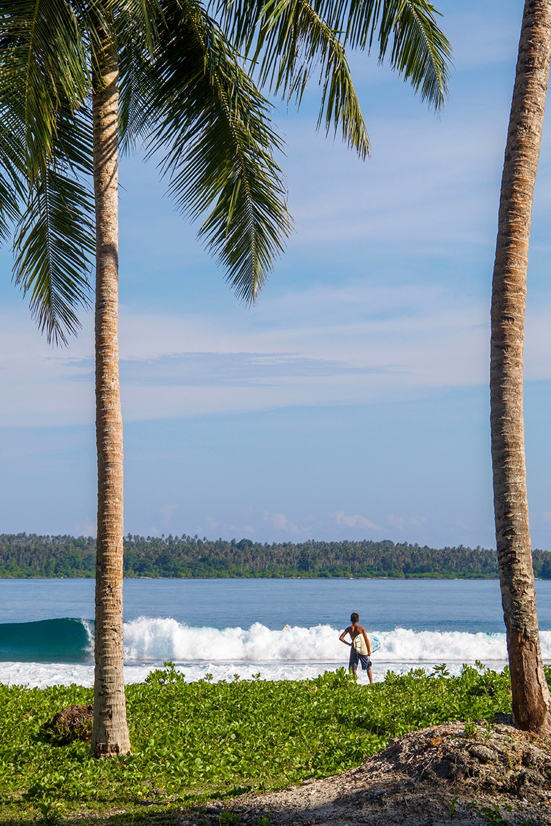 Surfer at Dylan's right on Simeulue Island Sumatra