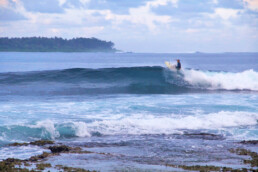 Surfing Dylan's right on Simeulue Island Sumatra