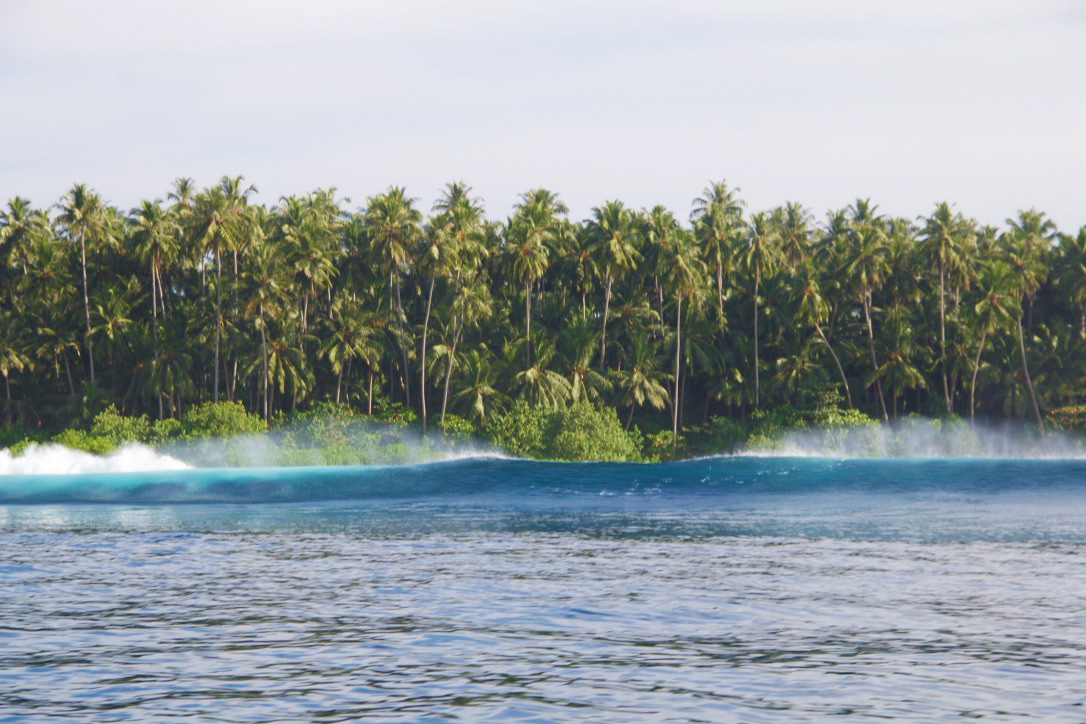 Waves at Teabags surf breaks Simeulue Island Sumatra