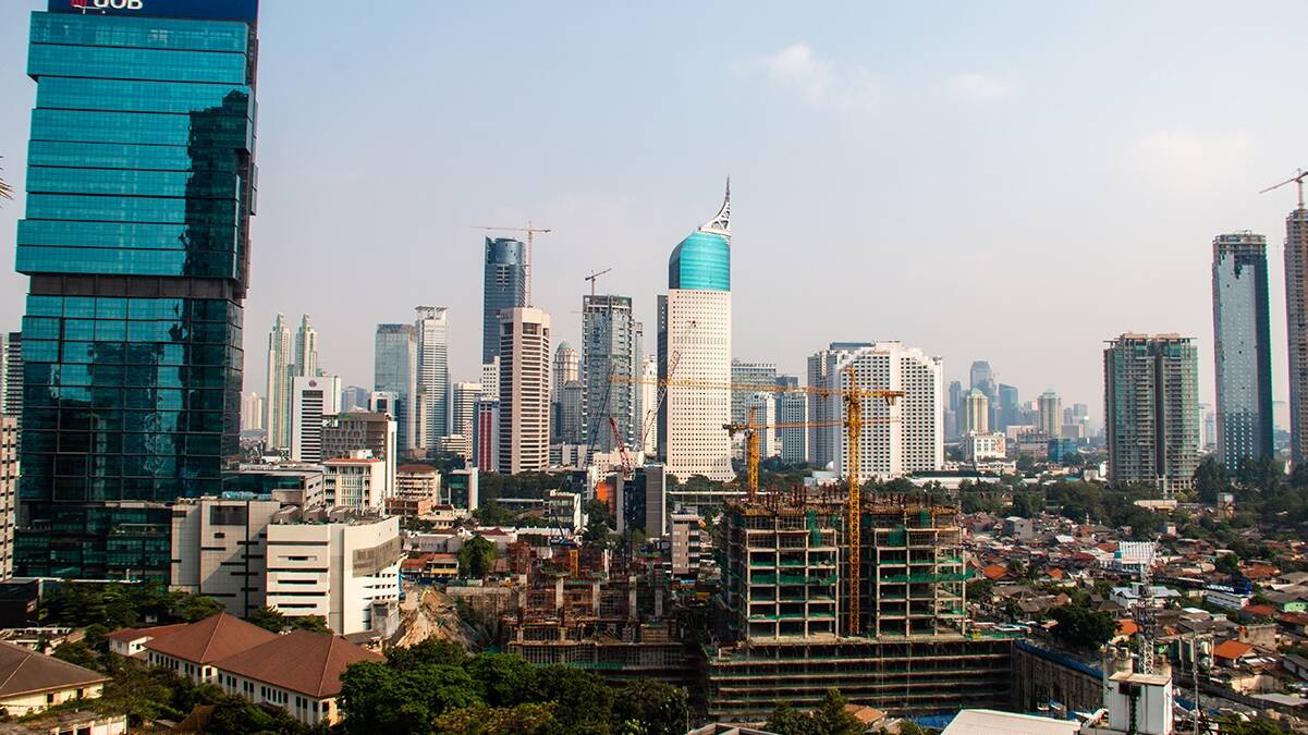 Jakarta skyline in Indonesia