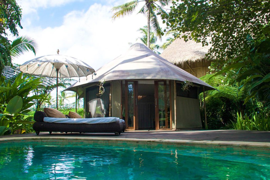 private-swimming-pool-sandat-glamping-tents-ubud-bali - Mokum Surf Club