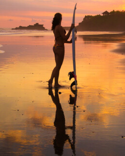 sunset balian beach surfing bali