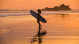sunset surfing bali balian beach