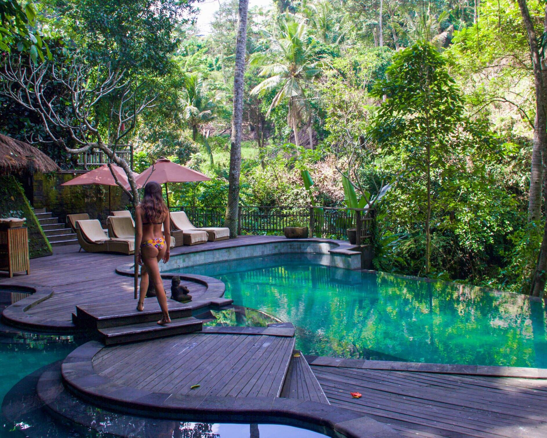 Infinity pool at Svarga Loka resort in Ubud