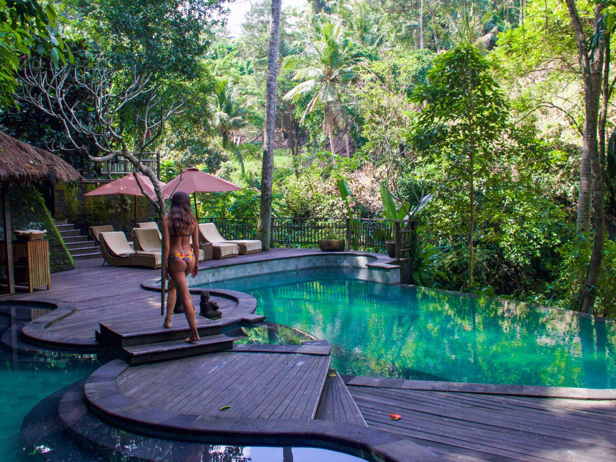 Infinity pool at Svarga Loka resort in Ubud