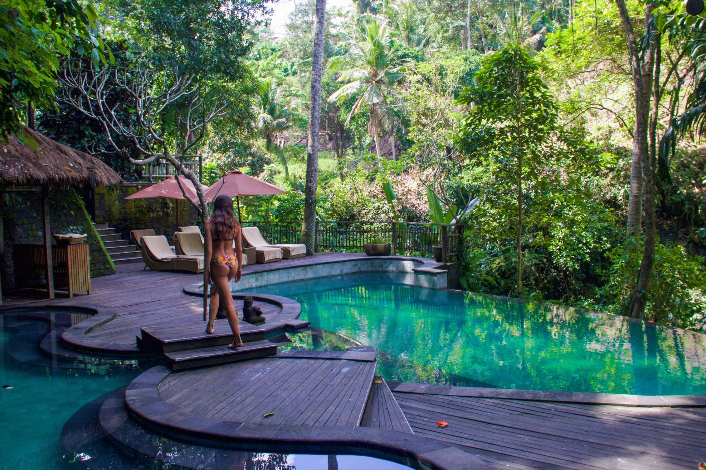 Infinity pool at Svarga Loka resort in Ubud