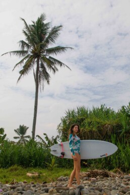 Surf girl in Cimaja Java