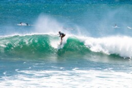 Surfing Popoyo main break in Nicaragua